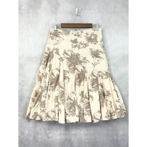 A New Approach Floral Midi Skirt Womens 6 Cotton Flowy Cottagecore Prairie Boho